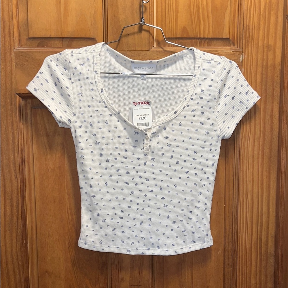 Sage & Stone Women’s Crop Top T-Shirt – Floral – NWT